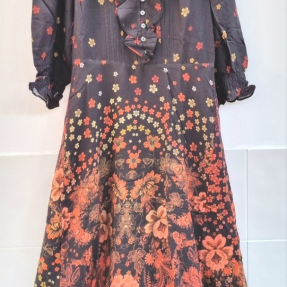 Free people Talsey Boho floral maxi dress size small oversized - Picture 5 of 10